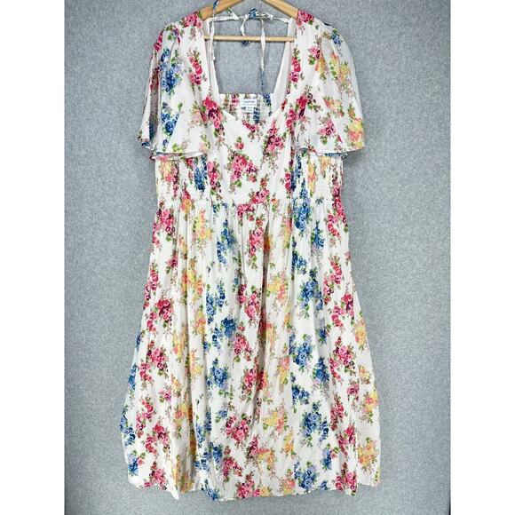 Seraphine Dresses & Skirts - Seraphine Maternity Dress Womens 16 Floral Smocked Nursing Midi Spring Summer